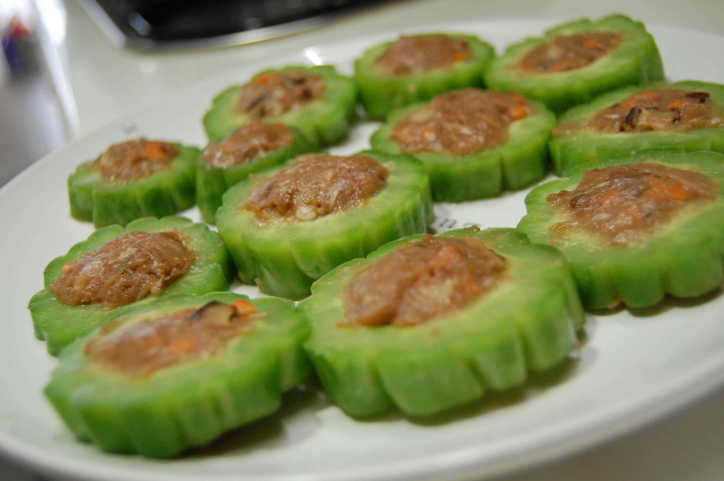 steamed-stuffed-bitter-gourd-recipe-easy-chinese-food-recipes